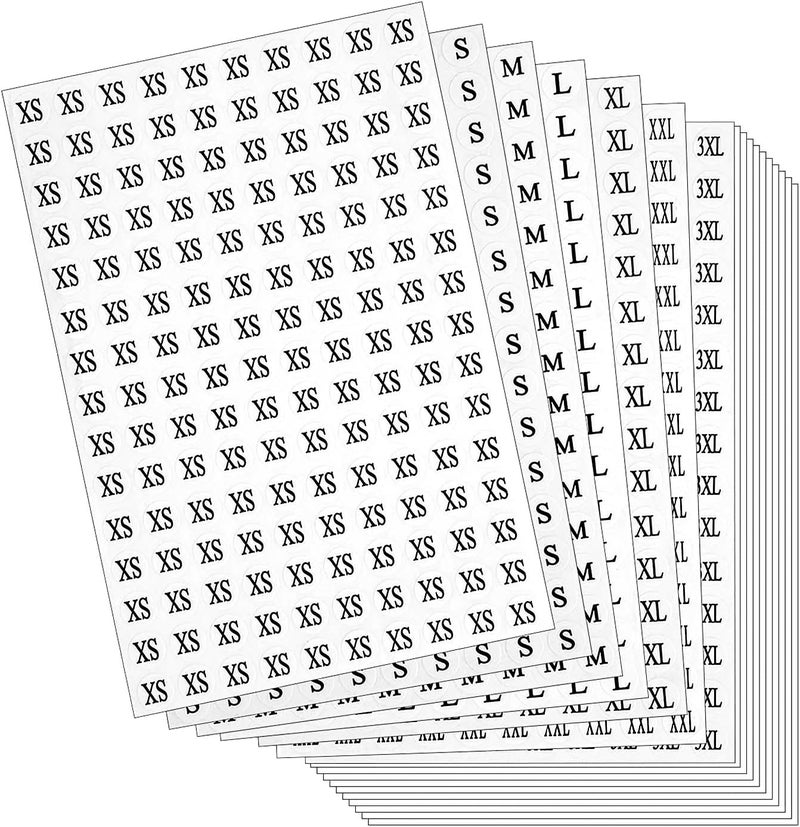 DIYASY Clothing Size Stickers,28 Sheets Round Clothing Labels Stickers All 7 Sizes (XS/S/M/L/XL/XXL/XXXL) Pack of 4200 (0.6 Inches) - Image 1